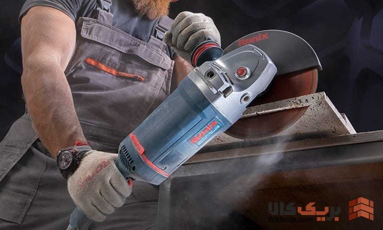 برش آجر با فرز دستی (Angle Grinder)
