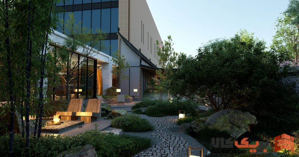 طراحی مدرن در نمای ساختمان سنگی
