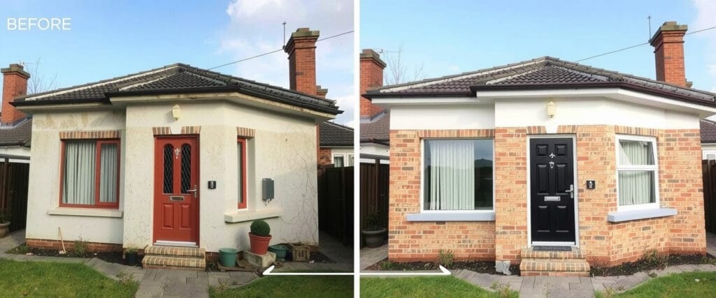 بازسازی و نوسازی نمای ساختمان ویلایی کوچک