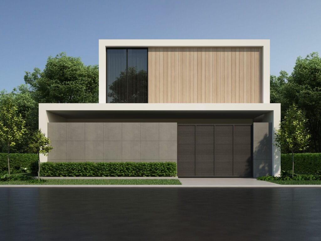 ۲۰ ایده جذاب برای طراحی نمای ساختمان ساده و شیک - AdobeStock 226739506 نکات طراحی برای هماهنگی با سبک معماری و محیط
