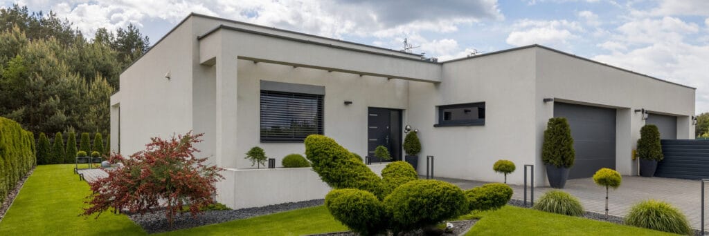 نمای ساختمان سفید: راهنمای جامع انتخاب، طراحی و نگهداری - AdobeStock 464308751 1 انواع متریال برای نمای ساختمان سفید