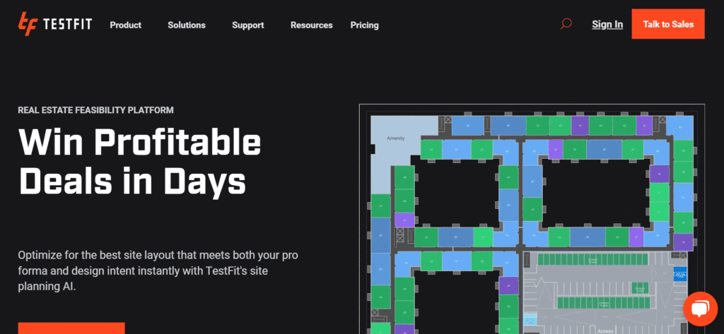 TestFit: برنامه‌ریزی سایت سریع
